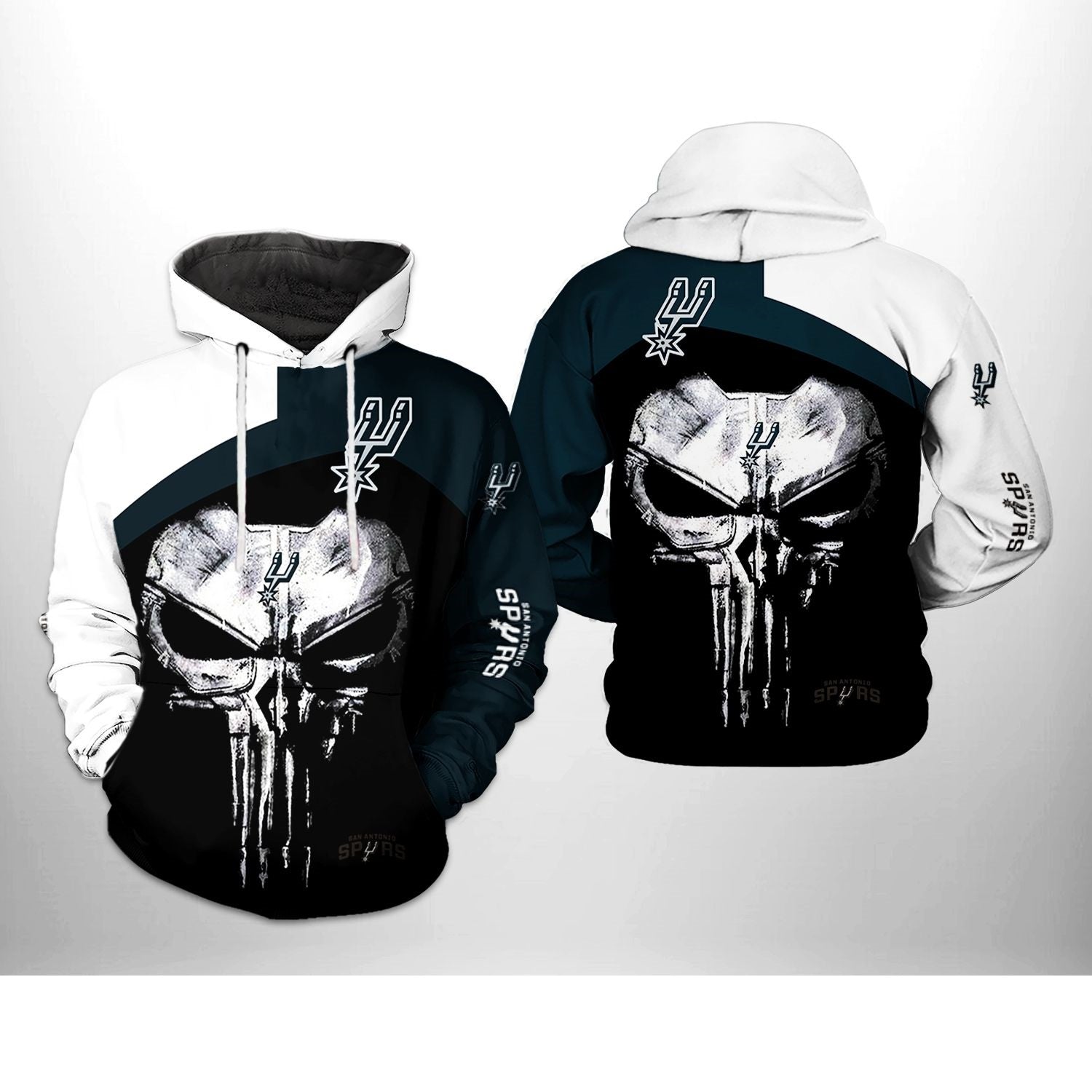 San Antonio Spurs Skull Punisher Hoodie